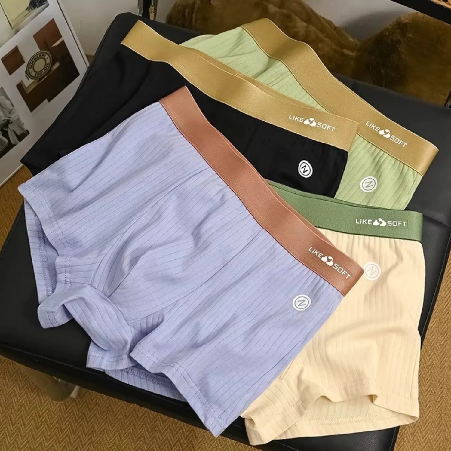 Kit 5 Cuecas Boxer Masculinas Listradas Anatômicas Confortáveis