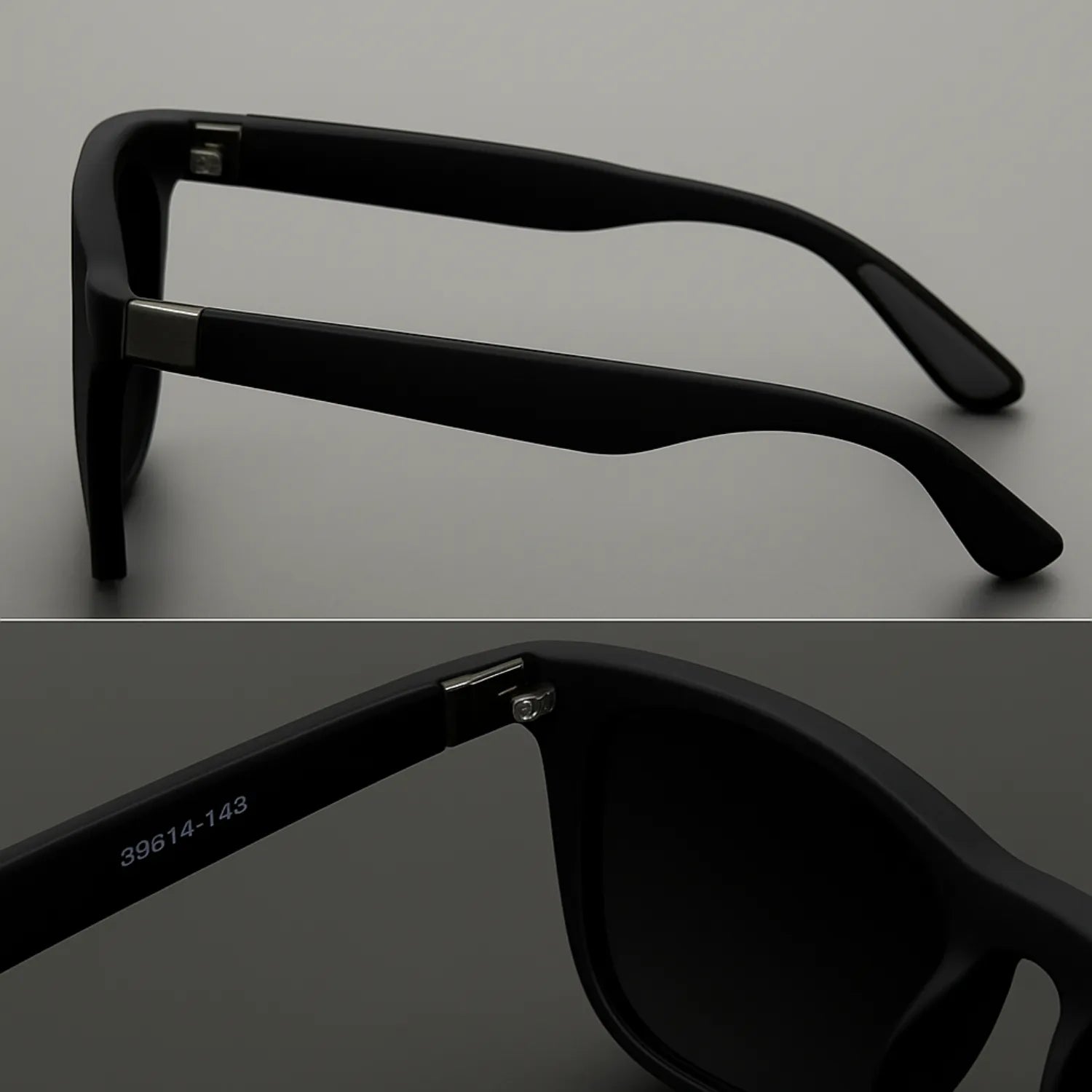 Óculos de Sol Vintage Polarizado Quadrado Proteção UV400 Preto