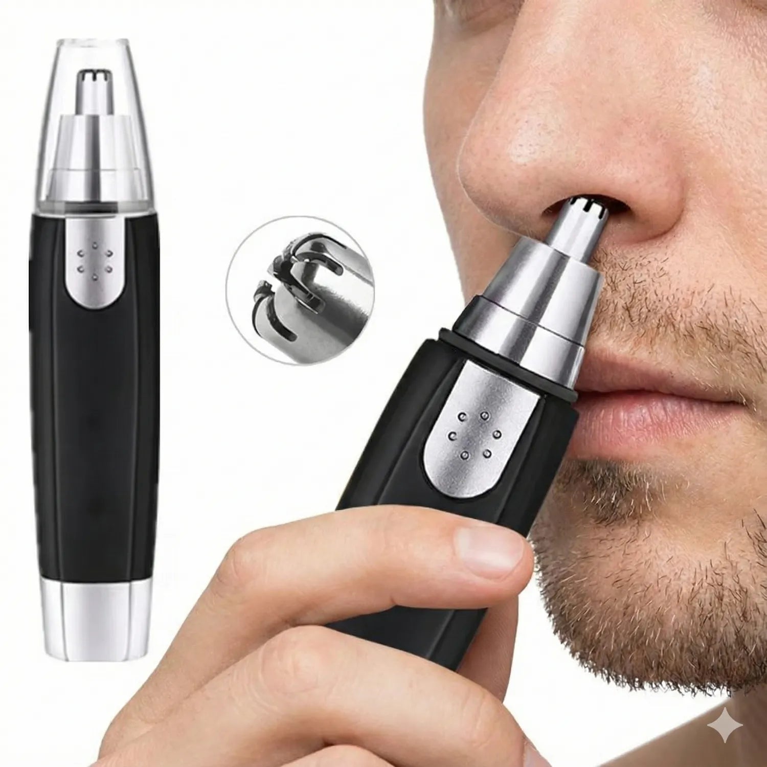 Aparador de Pelos Nasal e Orelha Elétrico Indolor Portátil