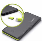 Carregador Portátil Power Bank Pineng 10000mAh Slim Cabos Embutidos