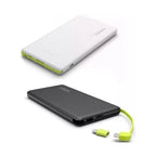 Carregador Portátil Power Bank Pineng 10000mAh Slim Cabos Embutidos