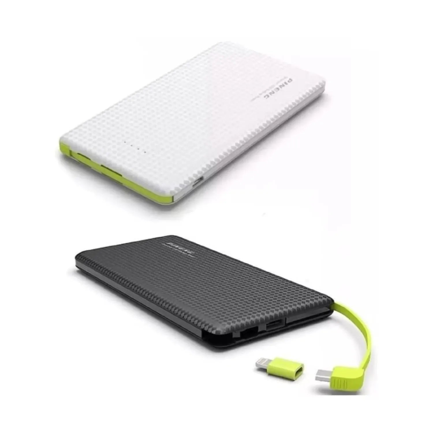Carregador Portátil Power Bank Pineng 10000mAh Slim Cabos Embutidos