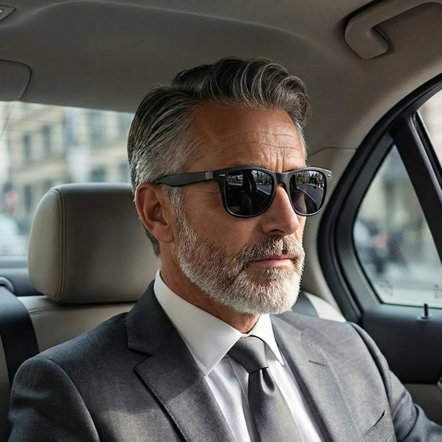 Óculos de Sol Vintage Polarizado Quadrado Proteção UV400 Preto