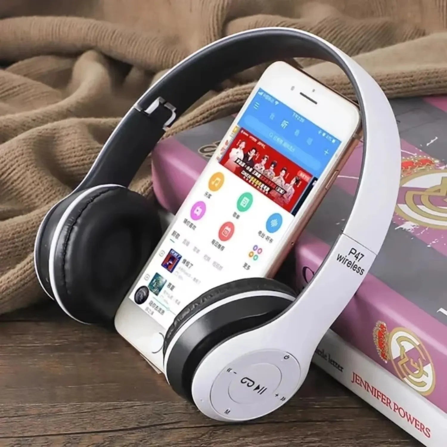 Fone de Ouvido Bluetooth P47 Dobrável Sem Fio Estéreo Bass