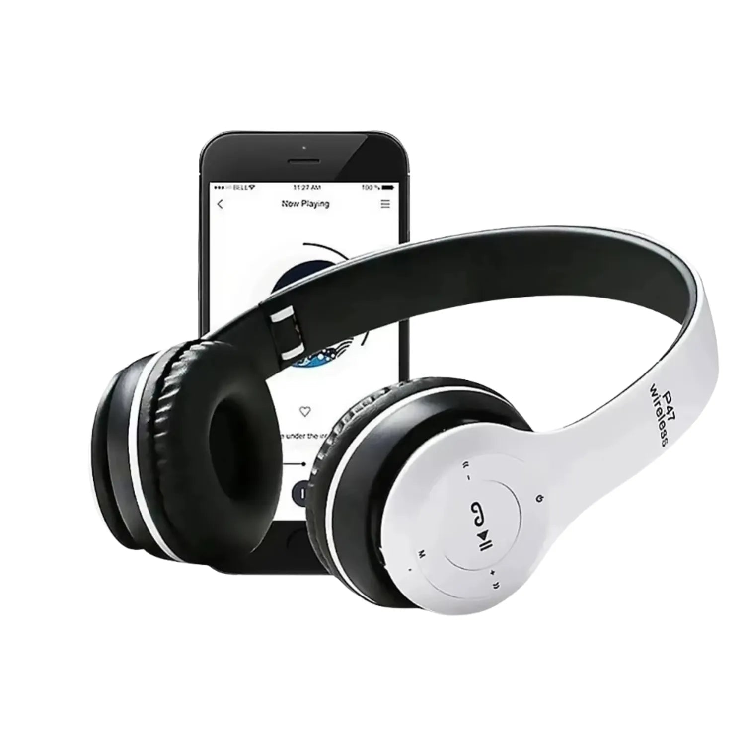 Fone de Ouvido Bluetooth P47 Dobrável Sem Fio Estéreo Bass